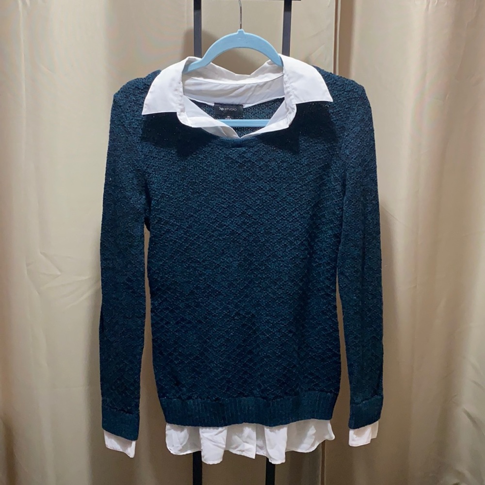 Professional Sweater Top with Underlay